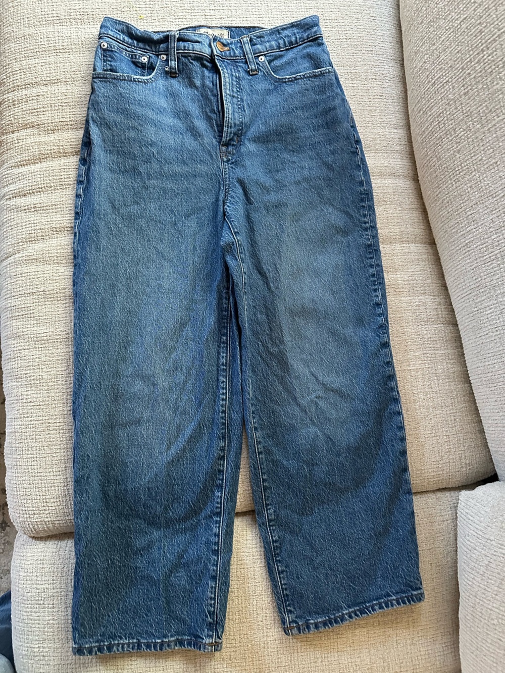 Madewell Wide-Leg Jeans in Dark Blue Denim Size 29